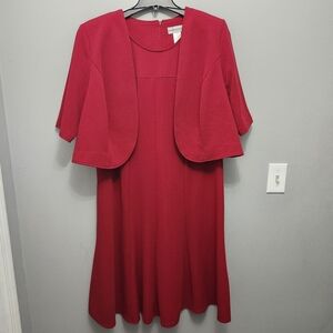 Drapers and Damon's women's 2 pieces dress size 18W red(FLAW)
